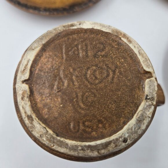 3 Vtg MCM Nelson McCoy Pottery Canyon Coffee Cup & Underplate Set Mesa Brown - Picture 3 of 3